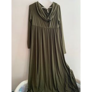 Off the shoulder full length maternity dress